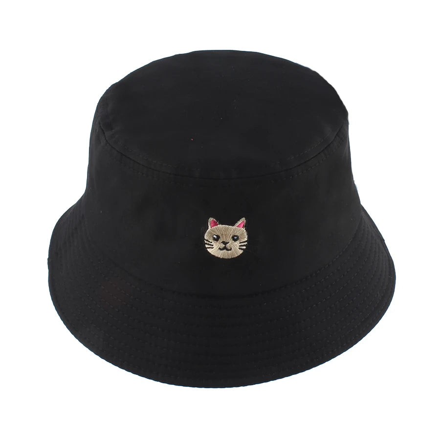New Soild Color Bucket Hat Cartoon Cute