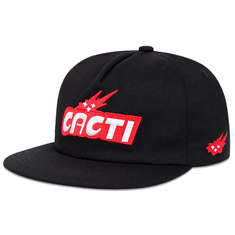 CACTI Letter Three-Dimensional Soft Top Flat Brim Snapback Cap