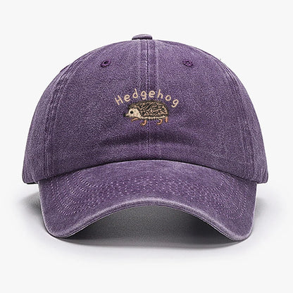 Mini Hedgehog Embroidery Cotton Baseball Caps For Men Women
