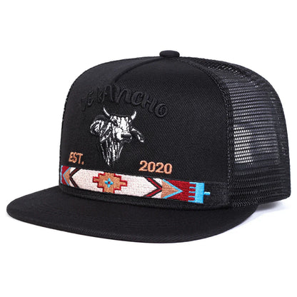 Unisex Bullhead Letter Embroidery Baseball Net Hat