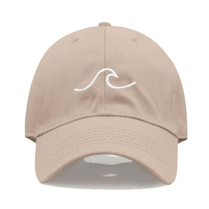 Men's Baseball Cap Women's Washed Cotton Waves Embroidery Embroidery Sport Golf Caps For Man