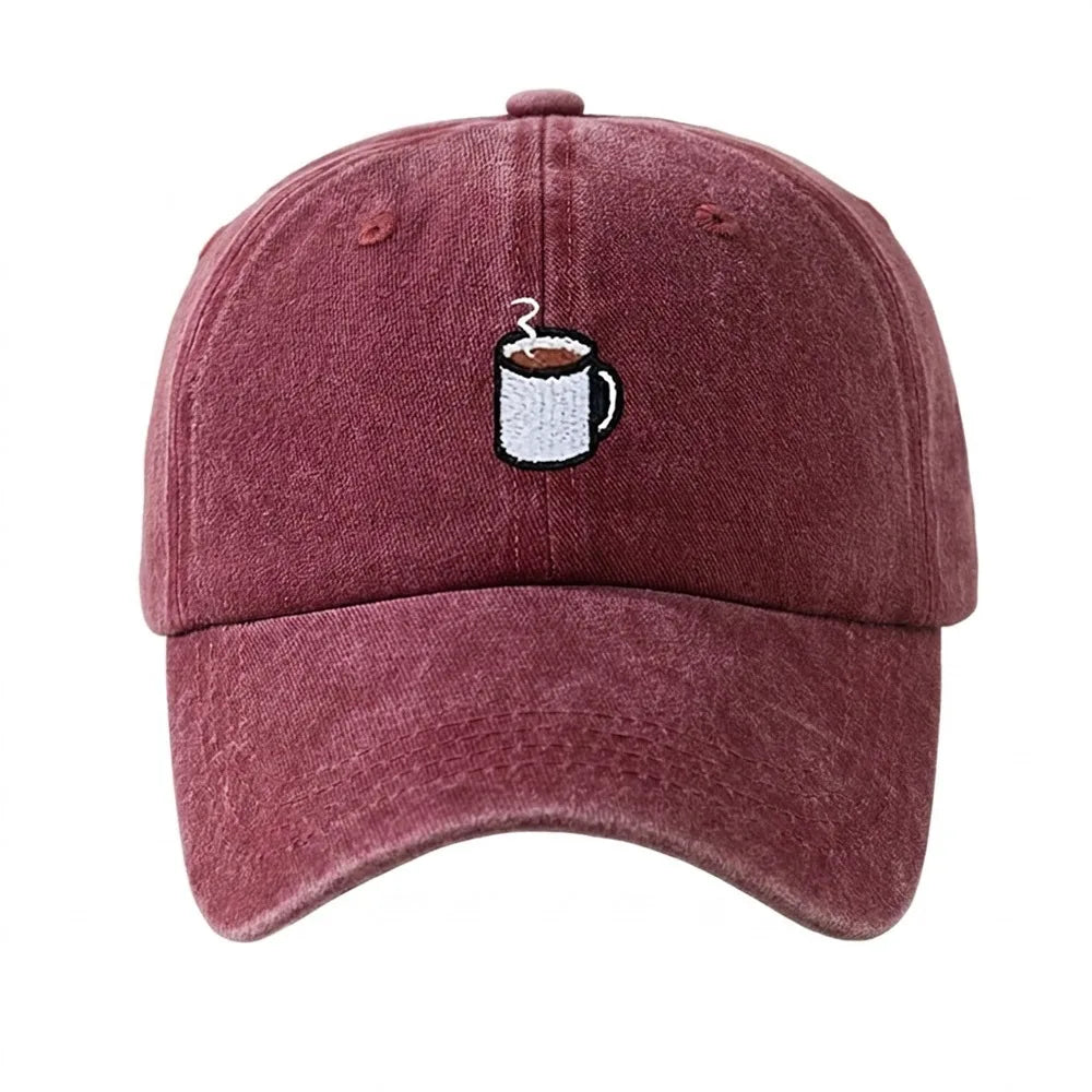 Embroidered Coffee Cup Baseball Cap