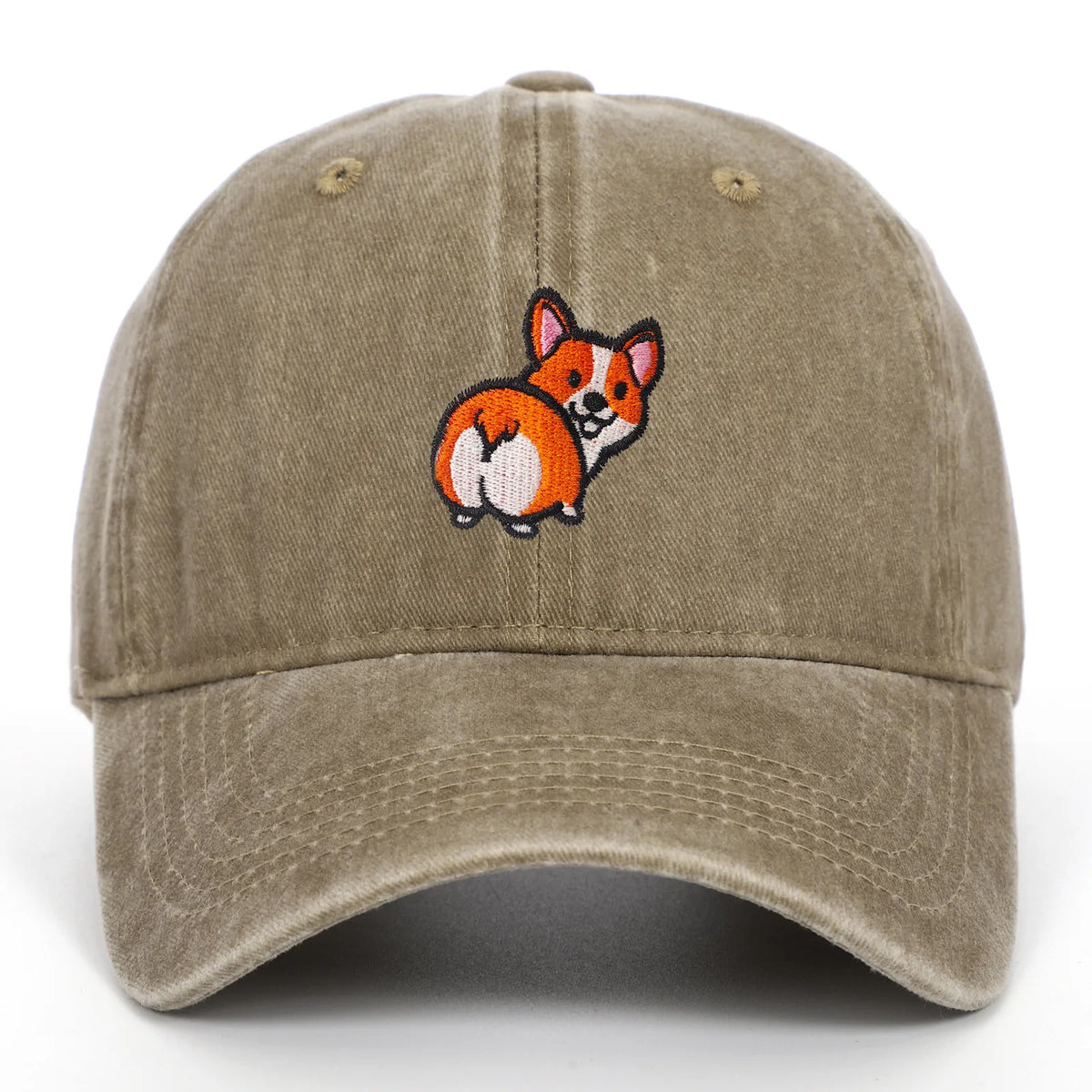 Fun Corgi Canine Embroidered Baseball Hats