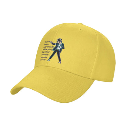 Summer Michael Jackson Line Art Inspirational Quote Baseball Cap