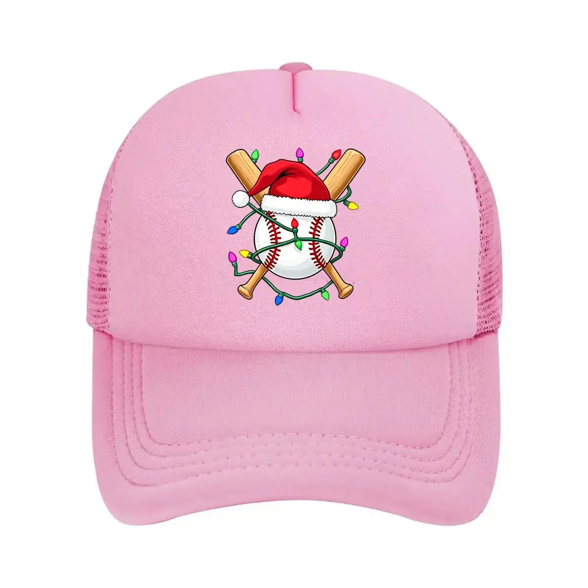 Christmas Baseball Santa Hat Lights 2026 Mesh Baseball Cap
