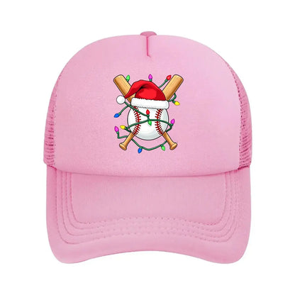 Christmas Baseball Santa Hat Lights 2026 Mesh Baseball Cap