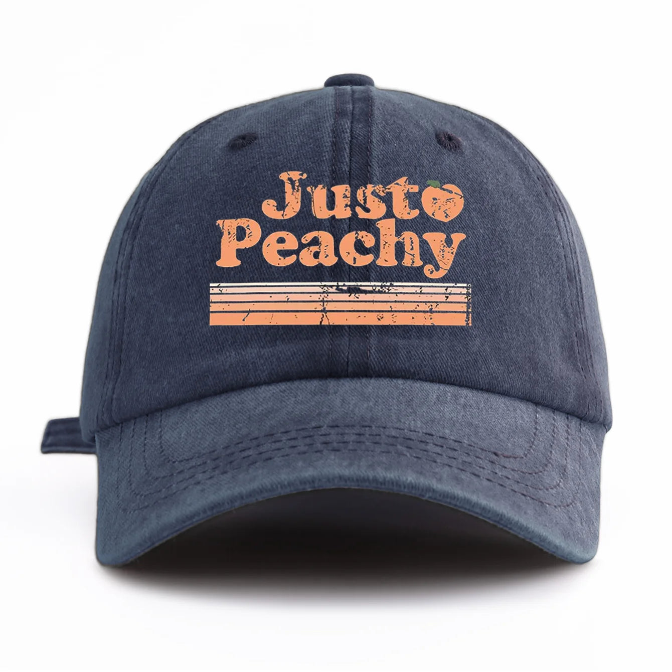 JUST PEACHY Print Washed Baseball Cap for Adults