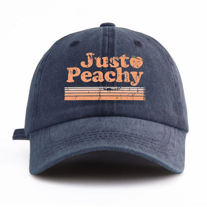 JUST PEACHY Print Washed Baseball Cap for Adults