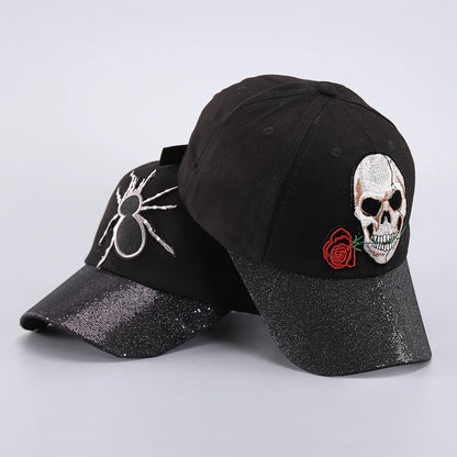 Skull Baseball Cap Halloween Party Funny Scary Expression Design