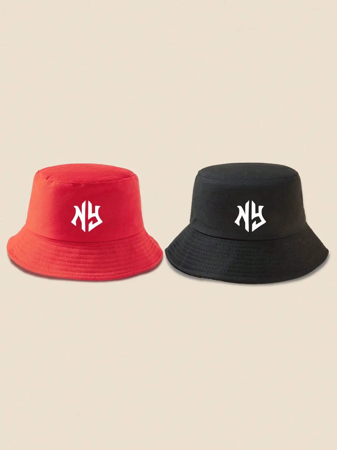NY Letter Patterned Bucket Hats
