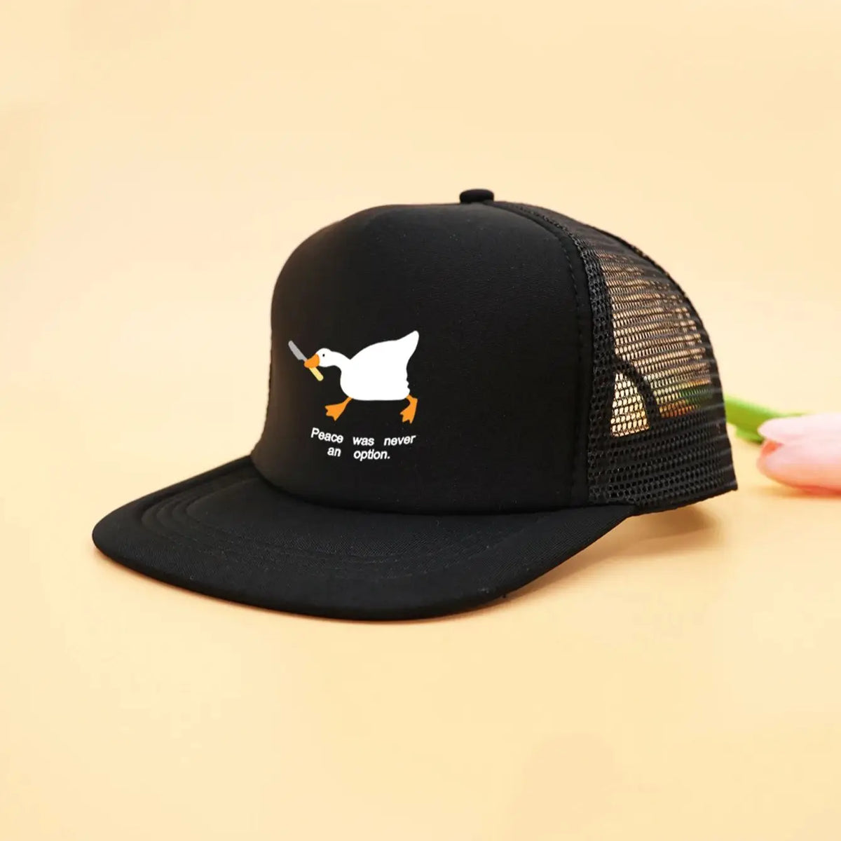 Children's Big Stupid Goose Print Mesh Breathable Baseball Cap