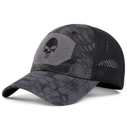 Unisex Skull Embroidery Baseball Net Caps Sunscreen Hat Sports Golf Cap