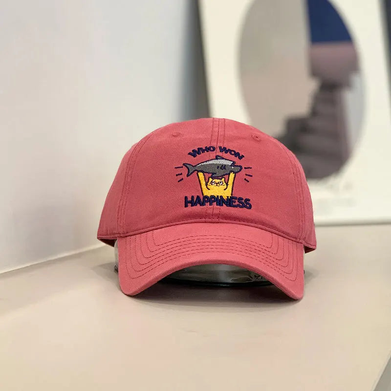 Baseball Cap Women Men Cat Fish Embroidery Snapback Hats For Women