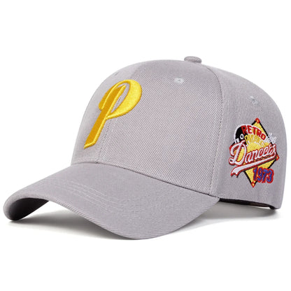 Unisex P Letter Embroidery Baseball Caps Spring And Autumn