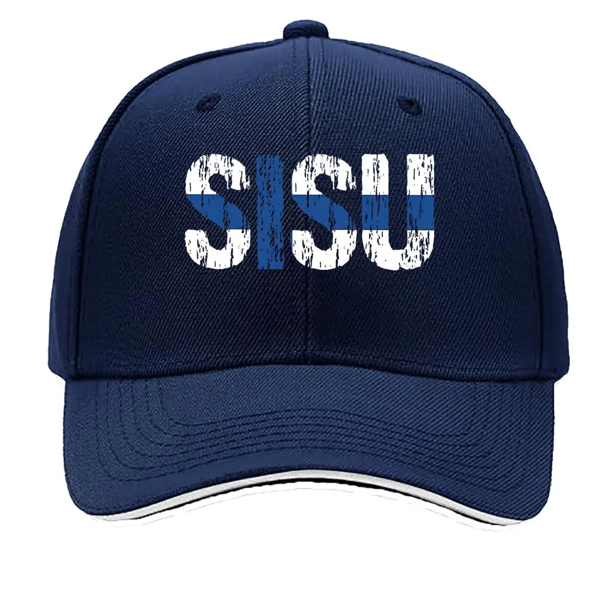 Sisu Finnish Word Resilience Text Art Print Sandwich Baseball Cap