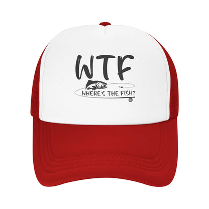 WTF Where's The Fish Print Baseball Cap For Men Women