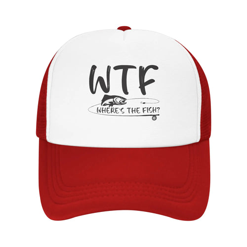 WTF Where's The Fish Print Baseball Cap For Men Women