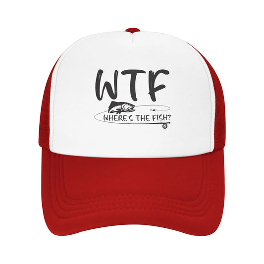 WTF Where's The Fish Print Baseball Cap For Men Women
