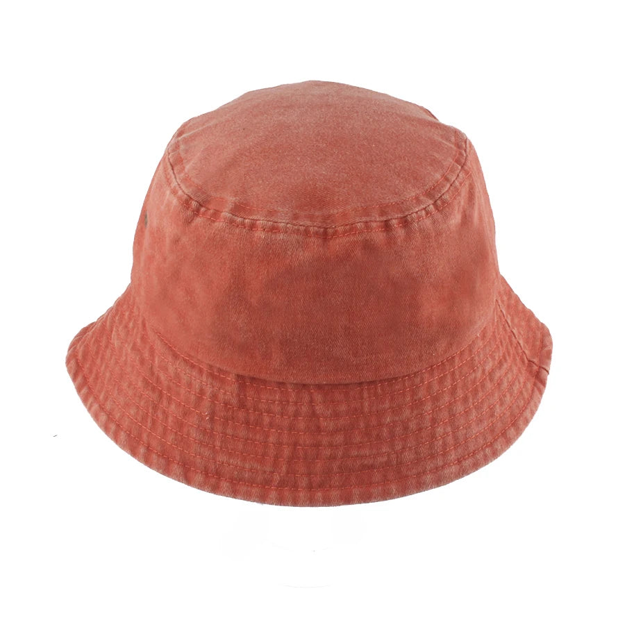 Summer Washed Denim Bucket Hats Foldable Packable Soild Color Fisherman Hat