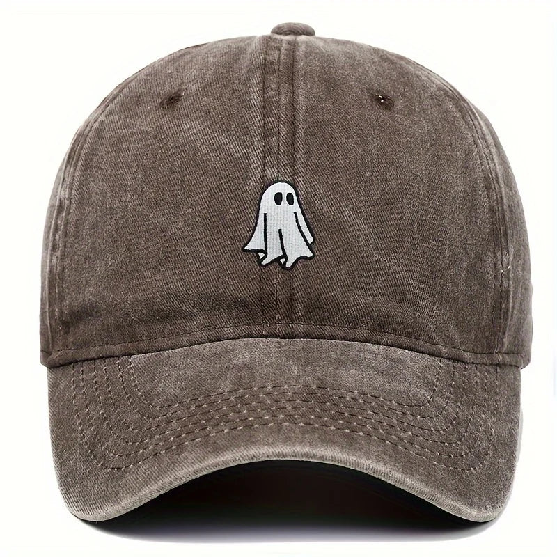 Baseball Hat With Cute Ghost Pattern Simple Style