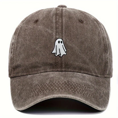 Baseball Hat With Cute Ghost Pattern Simple Style