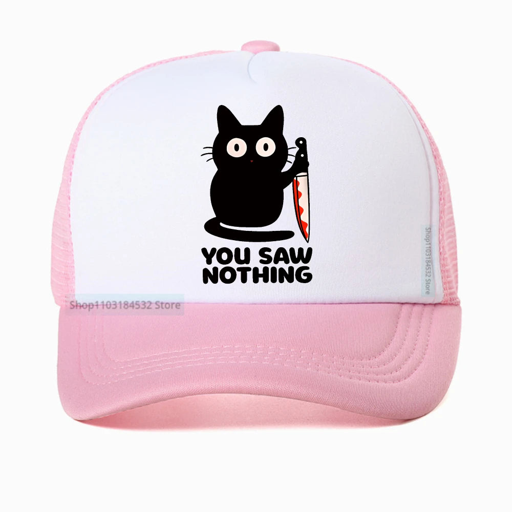 You Saw Nothing Black Cat Baseball Cap