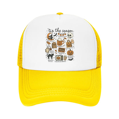Halloween Trucker Caps Mesh Baseball Caps Ghost Pumpkin