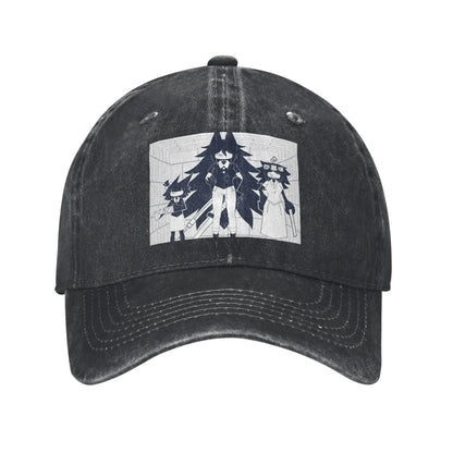 FPE Miss Circle Doodle Cartoon Game Denim Cap Casual Baseball Caps
