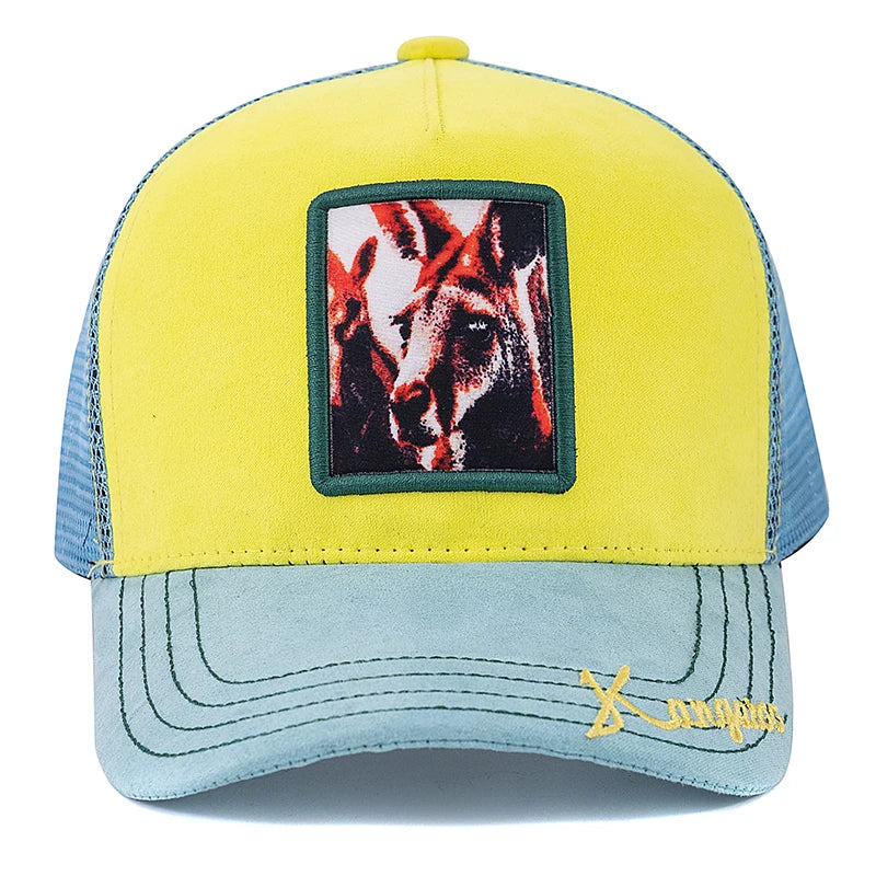 Kangaroo Pattern Patch Design Suede Baseball Cap For Men Women ﻿