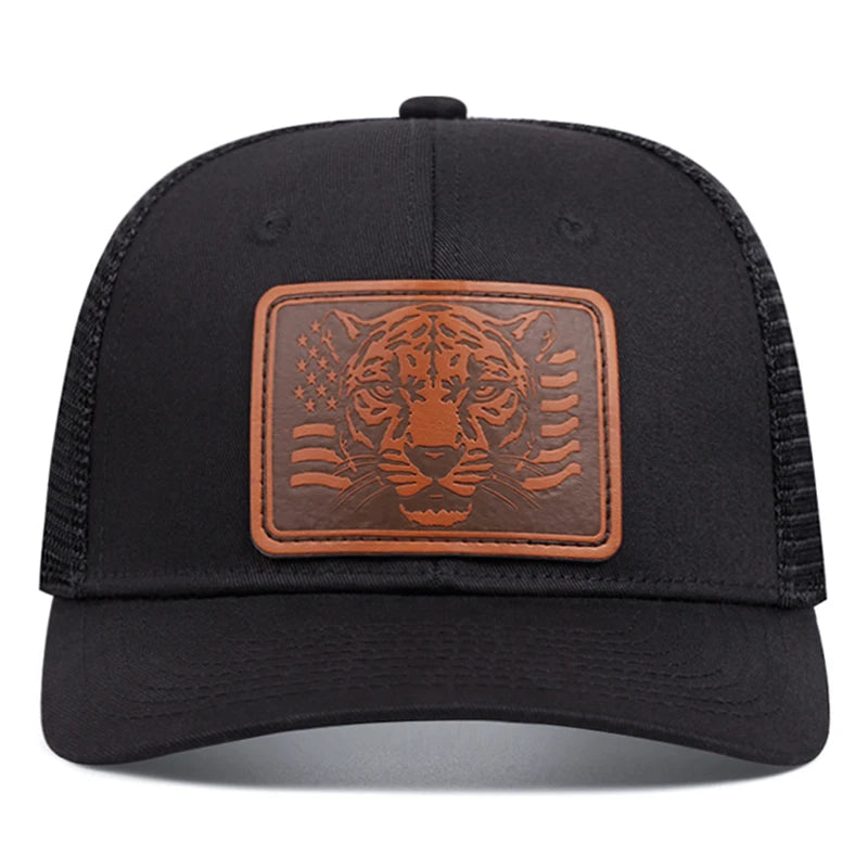 Mesh Hat Richardson Label Leopard Printed Snapbcak Caps