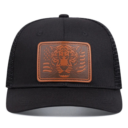 Mesh Hat Richardson Label Leopard Printed Snapbcak Caps