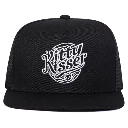 Unisex Kitty Kisser Letter Embroidery Hip-hop Net Hats