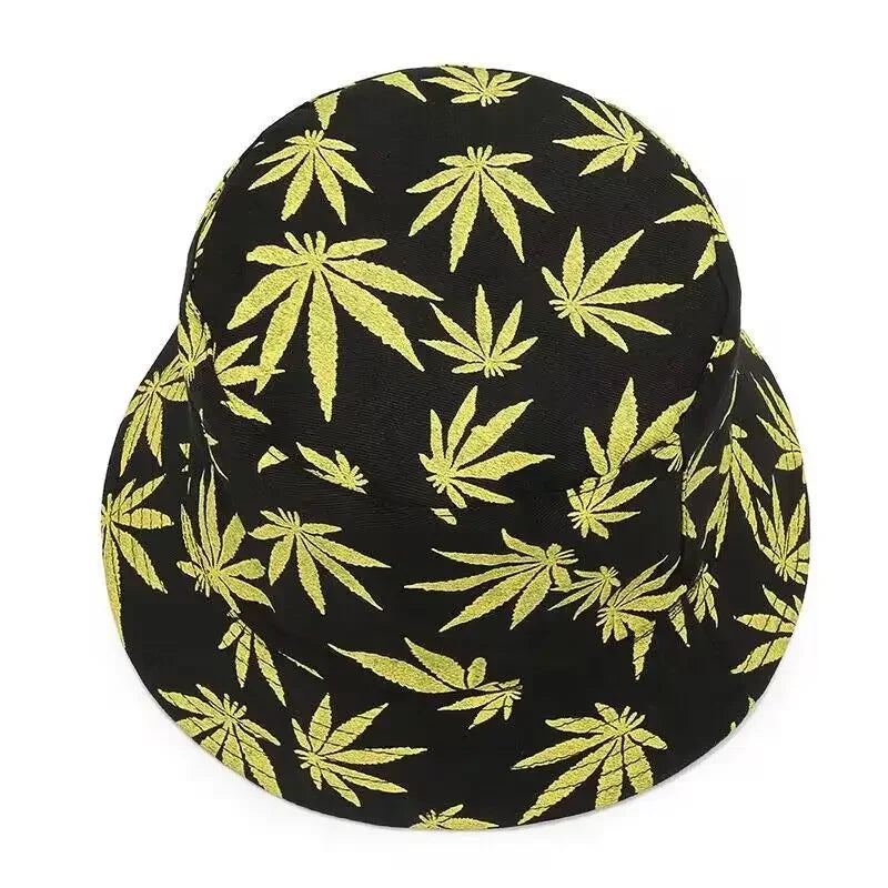 Hats Outdoor Fishman Cap Wide Brim Beach Panama Maple Leaves Sun Caps Men Women Bucket Hat