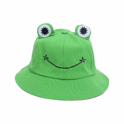 Cute Breathable Frog Bucket Hats Parent-Child with Big Eyes Sun Shading Caps