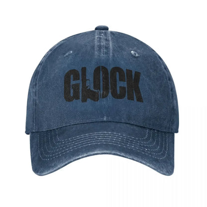 Glock Tactical Shooting Gun Baseball Caps Distressed Denim
