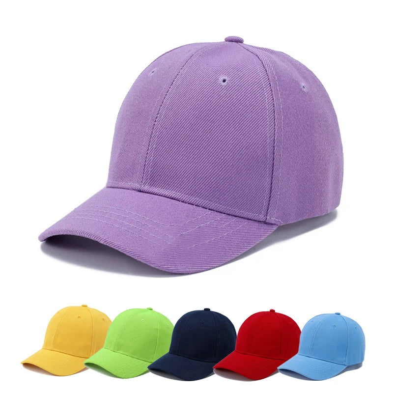 Fashion Baseball Caps For Children Adjustable Solid Color Cap