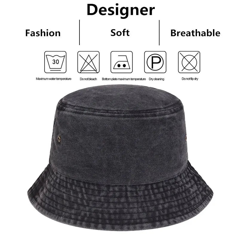 Unisex Solid Color Personality Bucket Hats Fishermen Caps