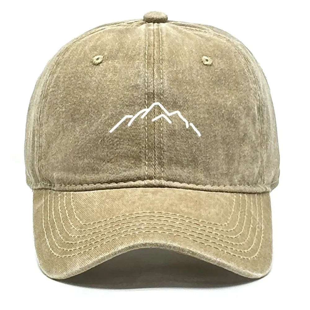 Mountaintop Print Adjustable Mountain Range Baseball Cap