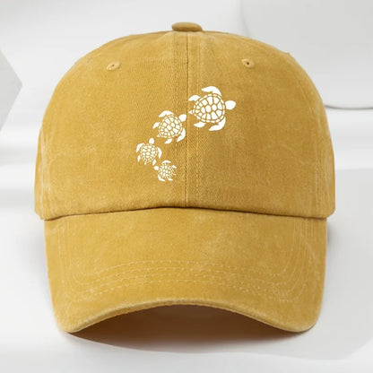 Fun Cartoon Turtle Print Baseball Cap