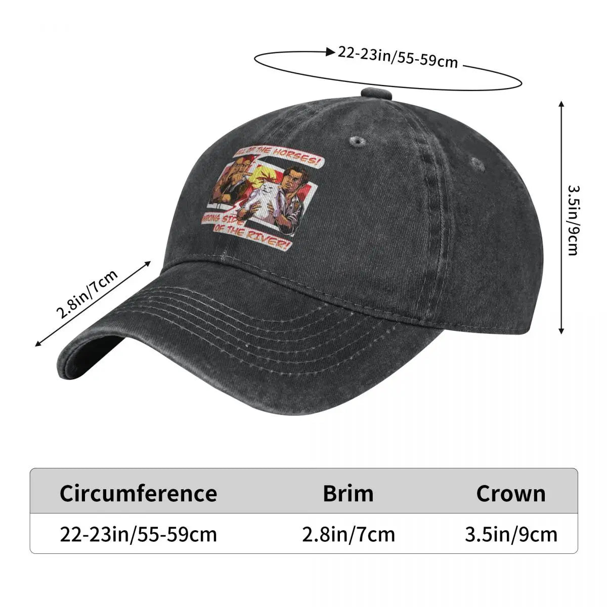 Wrong Side Of The River Cat Meme Baseball Cap