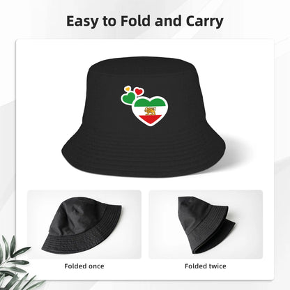 I Love Iran Lion And Sun Bucket Hat For Unisex