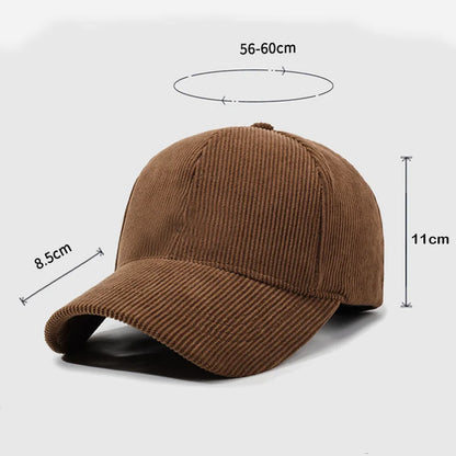 Corduroy Baseball Cap Men Women Limited Edition Retro Style Fashion Dad Cap
