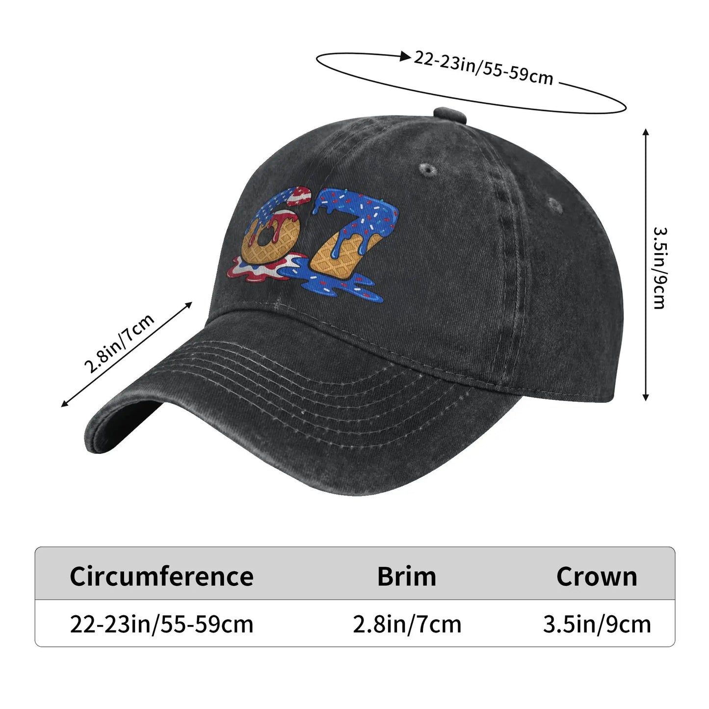 67 Ice Cream Drip Meme Funny Six Seven Gen Alpha Slang Baseball Cap