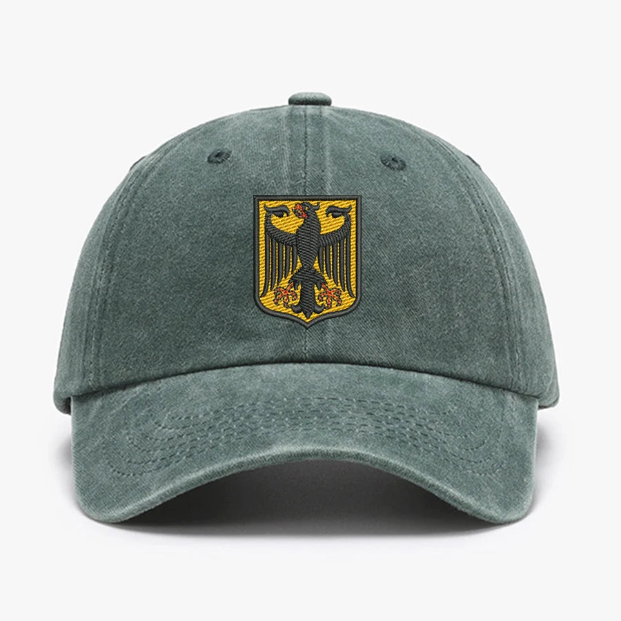 Deutschland Germany Coat Of Arms Shield Embroidery Vintage Men Baseball Caps