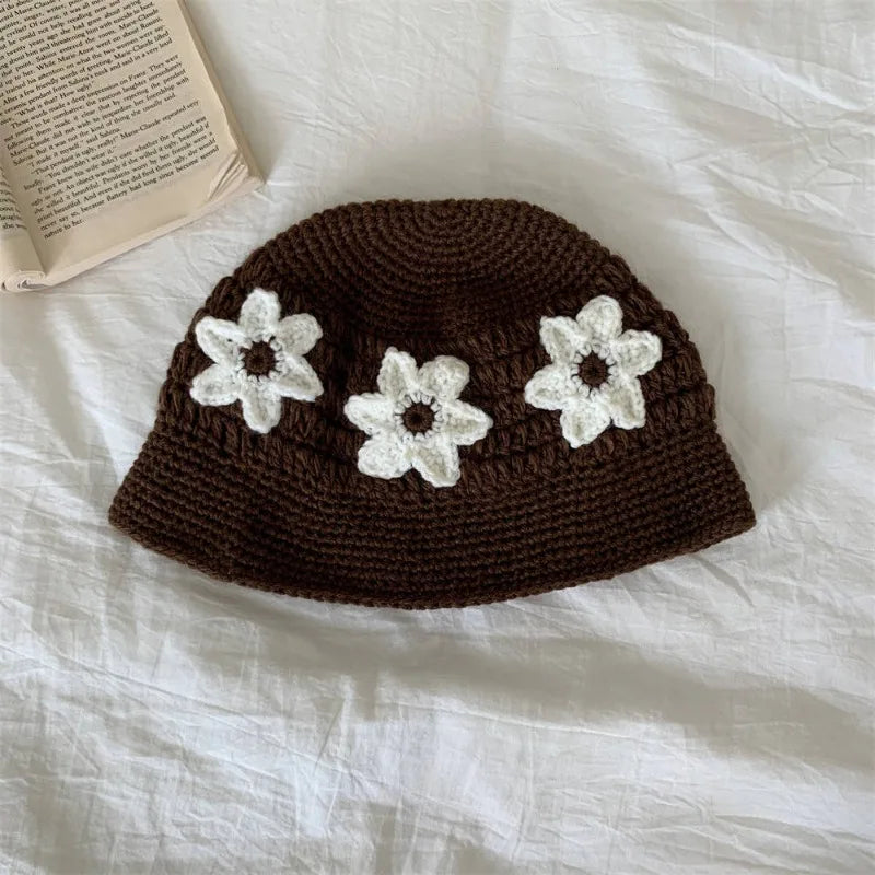 Sweet Three dimensional Flower Hand crocheted Bucket