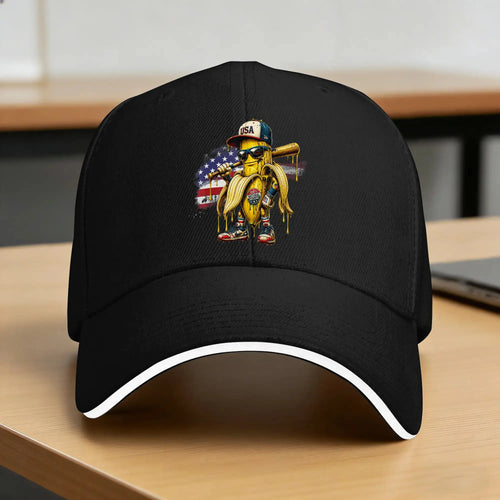 Funny Banana Drip American Flag Baseball Cap