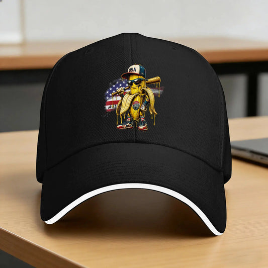 Funny Banana Drip American Flag Baseball Cap