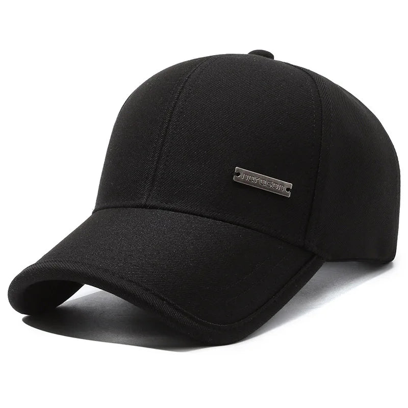 New Black Baseball Caps For Men Women Sunhat Solid Letter Sunscreen Cap