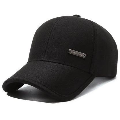 New Black Baseball Caps For Men Women Sunhat Solid Letter Sunscreen Cap