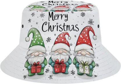 Bucket Hats Merry Christmas Squirrel Unisex Bucket Hat Beach